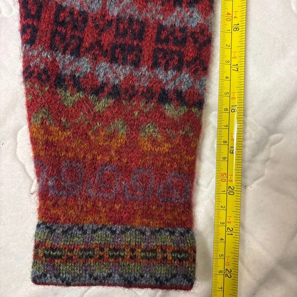 Women's Squaw Valley Red Multicolor Fair Isle Wool Cardigan S - Picture 7 of 9